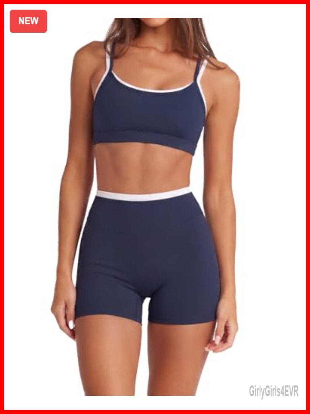 SUUKSESS 2 Piece Workout Set Sports Bra & Biker Shorts Yoga Gym